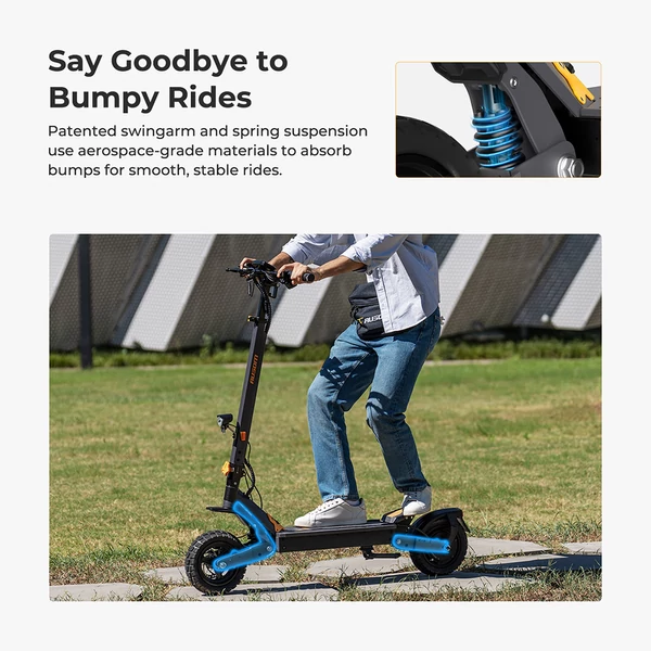 Ausom L1 elektromos roller, 500W motor, 48V 15.6Ah akkumulátor, 70km hatótáv, ABE minősítés, 10" kerék, lengőkar felfüggesztés, NFC zár