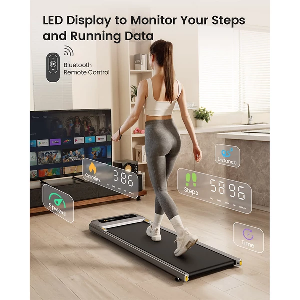 UREVO U1 Asztali Futópad – 42x125cm Futófelület, 2.25HP motor, 120kg teherbírás, LED kijelző, otthoni használatra