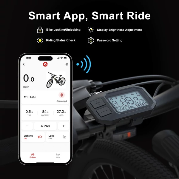 Eleglide Mopride 1 Plus elektromos moped kerékpár 27,5" 250W motorral, 36V 12,5Ah akkumulátorral, Shimano 21 sebességgel, app vezérléssel - szürke