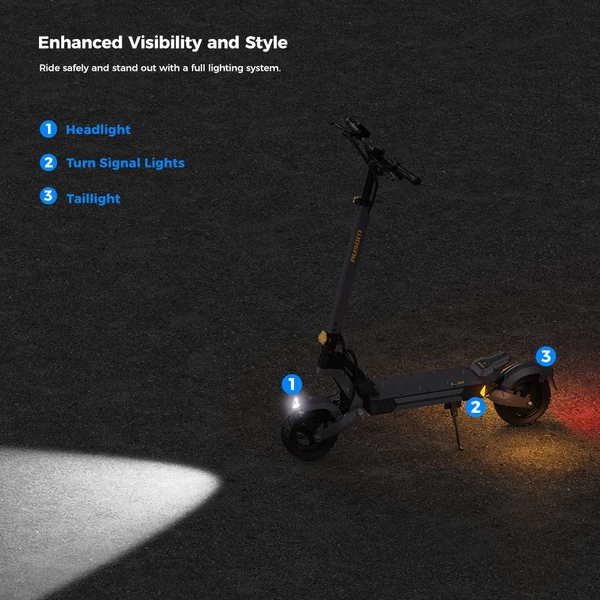Ausom L2 elektromos roller, 800W motor, 48V 15.6Ah akkumulátor, 10” kerék, 45km/h, 70km hatótáv, dupla tárcsafék, lengőkaros felfüggesztés, LCD kijelző