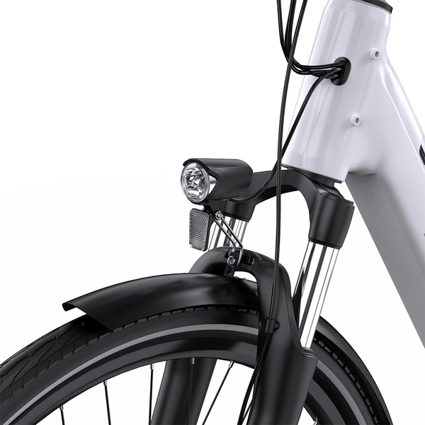 ONESPORT OT07 elektromos kerékpár 250W BAFANG motorral, 36V 14Ah akkumulátorral, 27.5” kerekekkel, 110 km hatótávval, SHIMANO 7-sebesség - fehér