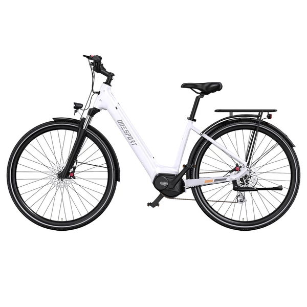 ONESPORT OT07 elektromos kerékpár 250W BAFANG motorral, 36V 14Ah akkumulátorral, 27.5” kerekekkel, 110 km hatótávval, SHIMANO 7-sebesség - fehér