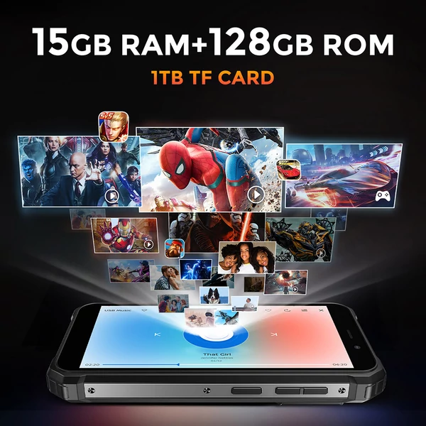 FOSSiBOT F101 PRO strapabíró okostelefon 8GB+128GB, AI tripla kamera, 10600mAh akku, Android 13, NFC - fekete