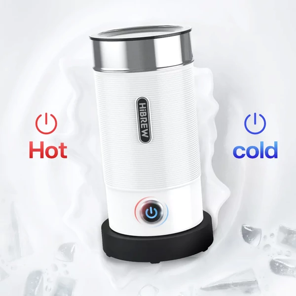 HiBREW M1A automata tejhabosító 450W – forró és hideg tej, cappuccino, latte és csokoládé italhoz - fehér