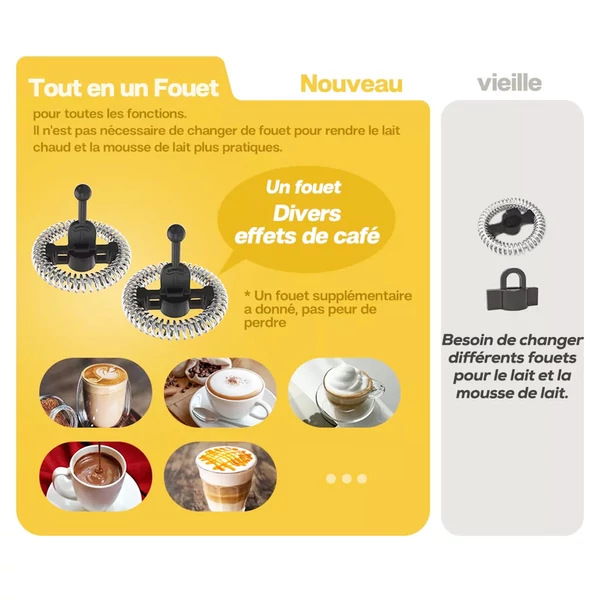 HiBREW M1A automata tejhabosító 450W – forró és hideg tej, cappuccino, latte és csokoládé italhoz - fehér