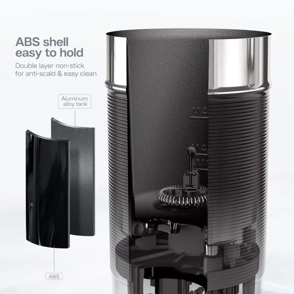 HiBREW M1A automata tejhabosító 450W – forró és hideg tej, cappuccino, latte és csokoládé italhoz - fehér