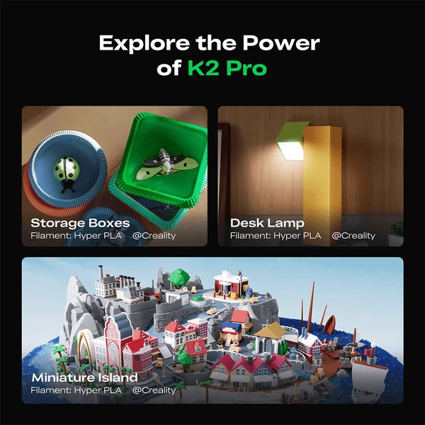 Creality K2 Pro Combo 3D nyomtató, CFS rendszerrel, akár 16 színes nyomtatás, 300×300×300 mm