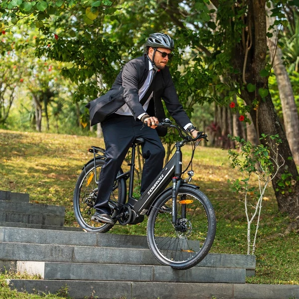 Touroll MA1 elektromos kerékpár, 250W középmotor, 36V 13Ah akkumulátor, 26” kerék, 25 km/h, 110 km hatótáv, Shimano 7 sebesség