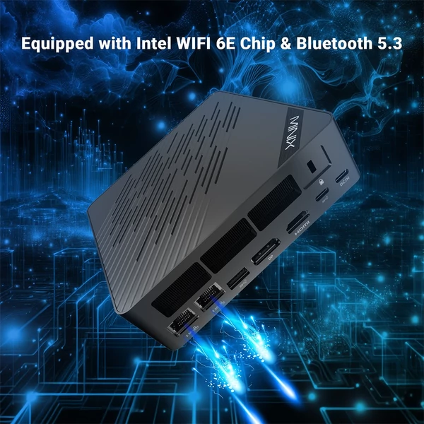MINIX Elite EU715-AI Mini PC – Intel Core Ultra 7, 32GB RAM, 1TB SSD, 4K kijelző, WiFi 6E, Thunderbolt 4