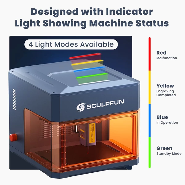 SCULPFUN iCube Ultra Dual 12W+1.2W lézergravírozó – gyors, pontos, 150x135 mm munkaterület, beépített füstszűrő