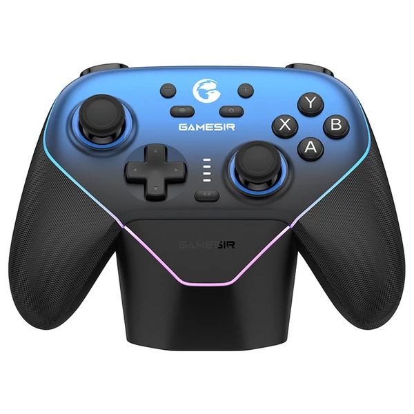 GameSir Super Nova vezeték nélküli gamer kontroller Hall szenzoros karokkal, RGB világítással – PC/Android/iOS/Switch (Kék)