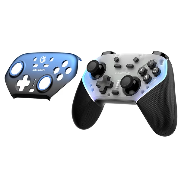 GameSir Super Nova vezeték nélküli gamer kontroller Hall szenzoros karokkal, RGB világítással – PC/Android/iOS/Switch (Kék)