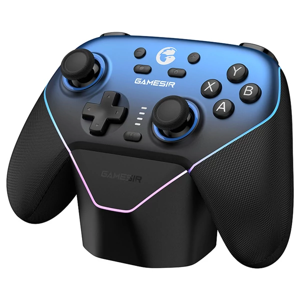 GameSir Super Nova vezeték nélküli gamer kontroller Hall szenzoros karokkal, RGB világítással – PC/Android/iOS/Switch (Kék)
