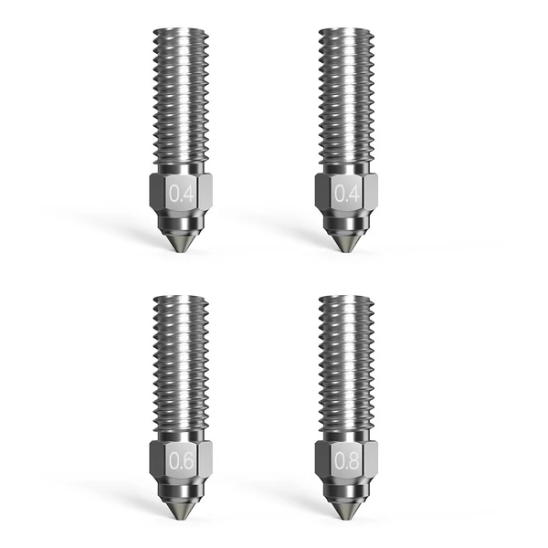 Creality nagy áramlású fúvóka készlet 4db K1 / K1 Max nyomtatóhoz, edzett acél (0.4, 0.6, 0.8 mm)