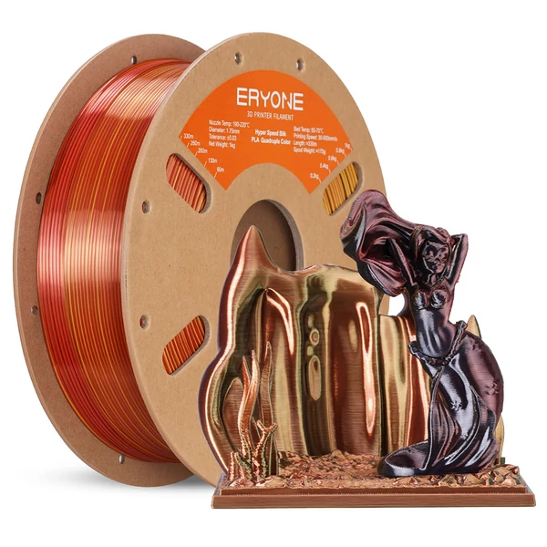 5kg ERYONE nagysebességű 4 színű selyem PLA filament – Twilight Glow, Metallic Frenzy, Royal Essence, Gorgeous Harmony, Aurora Dream