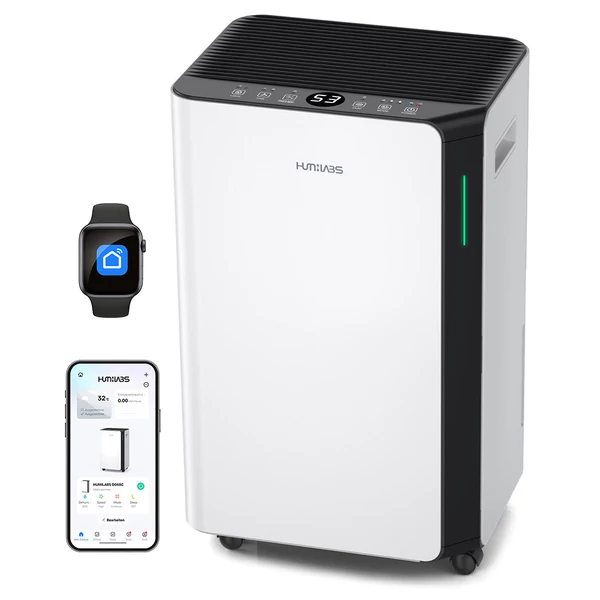 HUMILABS 20L okos páramentesítő WiFi-vel, alkalmazásvezérléssel, 24 órás időzítővel, 60m²-ig
