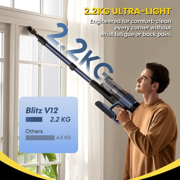 Vactidy V12 vezeték nélküli porszívó, 50 000Pa szívóerő, 450W, 2 az 1-ben száraz-nedves takarítás, LED kijelző, 50 perc üzemidő