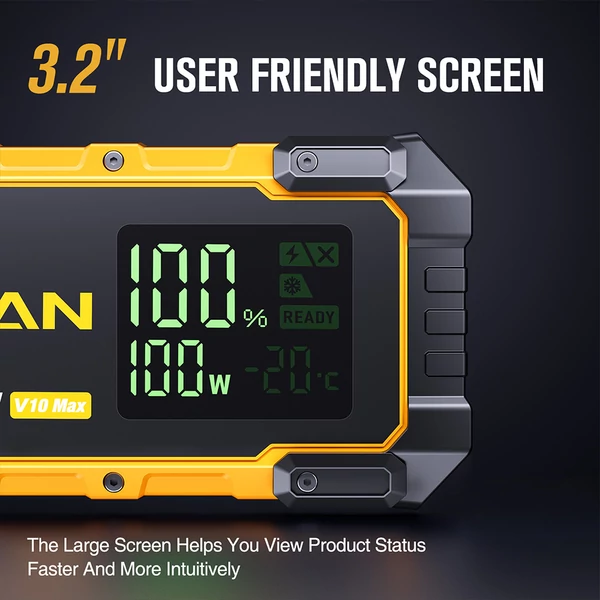 VTOMAN V10 Max 5500A autó bikázó, 12V indító, 24000mAh power bank, PD100W gyorstöltés, IP65 vízálló, benzin & 12L dízelhez