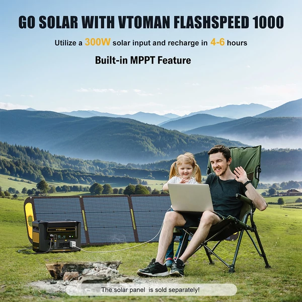 VTOMAN Flashspeed 1000 hordozható erőmű, 1000W (2000W csúcs), 828Wh LiFePO4 akkumulátor, AC/USB/DC kimenetekkel