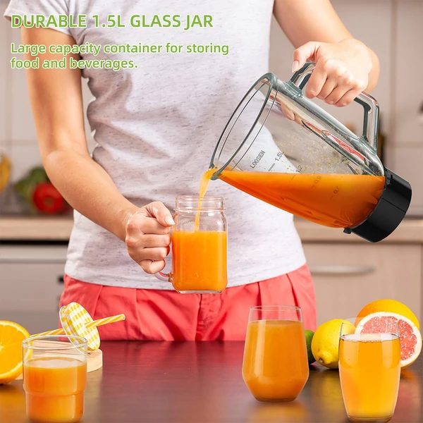 BioloMix SF701 1300W turmixgép 1,5L üvegkancsóval, 2 sebességgel és pulzáló funkcióval