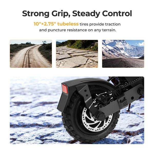 Ausom L1 Max elektromos roller, 1000W motor, 48V 20,8Ah akku, 90 km hatótáv, 50 km/h, 10" kerék, dupla tárcsafék, NFC-zár, rugós felfüggesztés