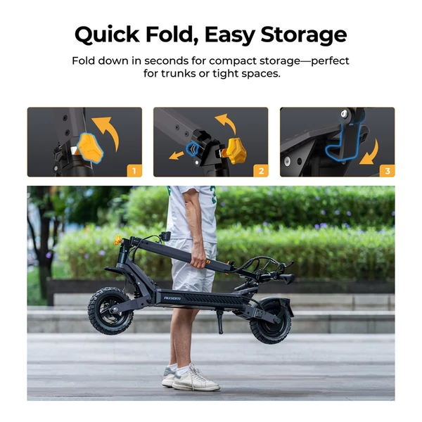 Ausom L1 Max elektromos roller, 1000W motor, 48V 20,8Ah akku, 90 km hatótáv, 50 km/h, 10" kerék, dupla tárcsafék, NFC-zár, rugós felfüggesztés