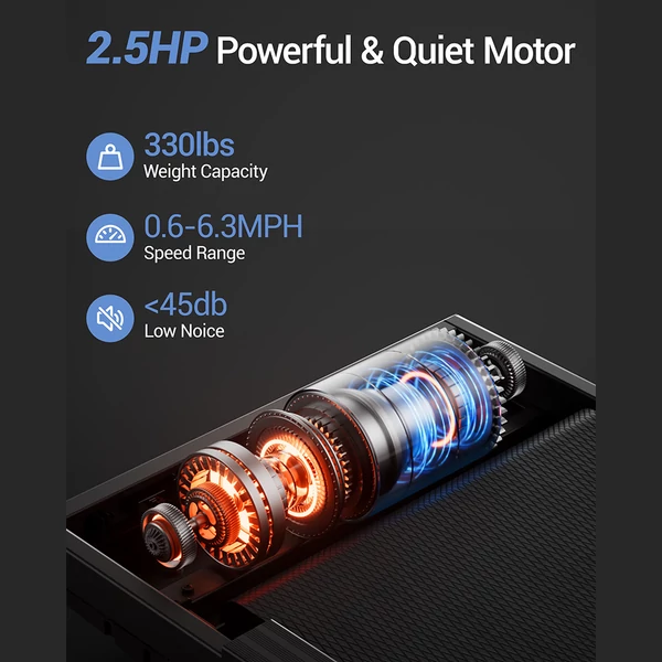 ROBORE X5F összecsukható futópad, 2.5 LE, 10 km/h, 150 kg teher, 14% dőlésszög, LED kijelző, távirányító
