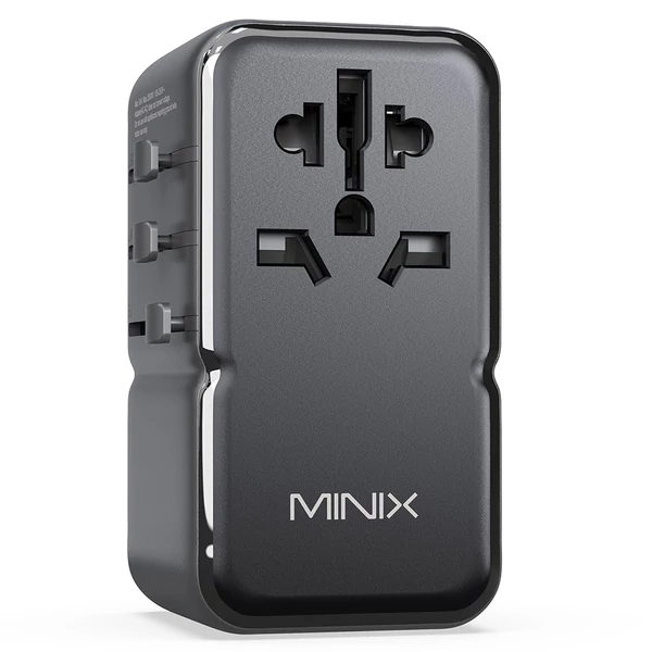 MINIX TP140 140W univerzális utazó adapter, 3 USB-C, 1 USB-A töltővel