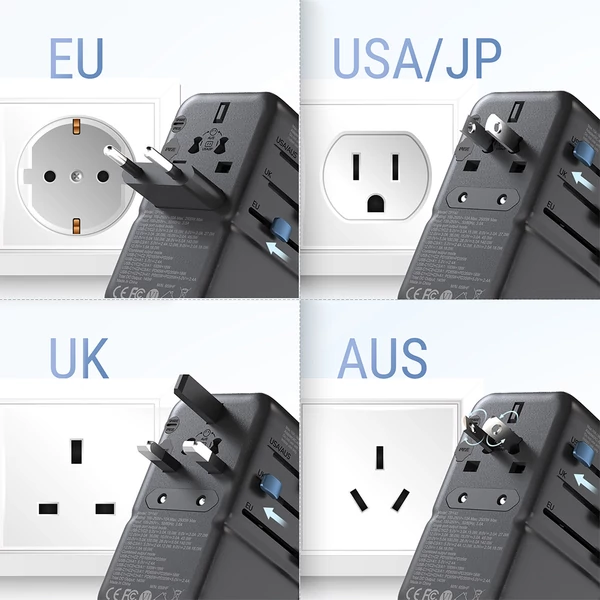 MINIX TP140 140W univerzális utazó adapter, 3 USB-C, 1 USB-A töltővel