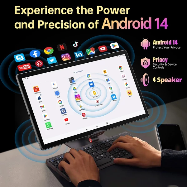 MESWAO B3 Tablet 15,6" IPS, Helio G99, 6/128GB, Android 14, WiFi5 BT5.0, 12000mAh, 32+5MP kamera, 4 hangszóró - szürke
