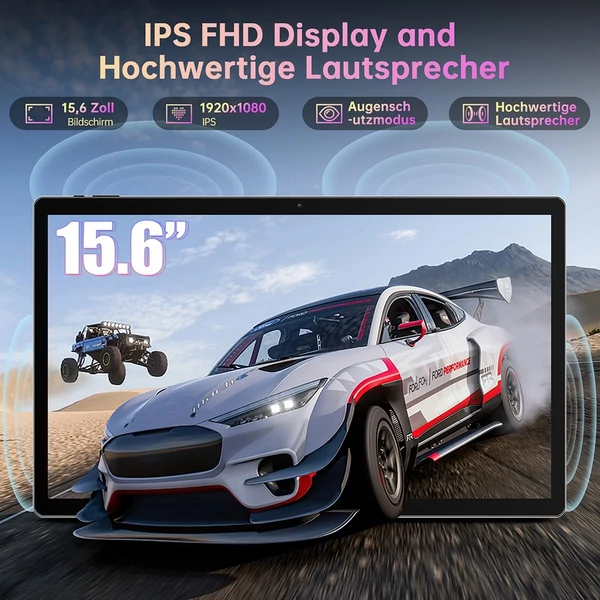MESWAO B3 Tablet 15,6" IPS, Helio G99, 6/128GB, Android 14, WiFi5 BT5.0, 12000mAh, 32+5MP kamera, 4 hangszóró - szürke