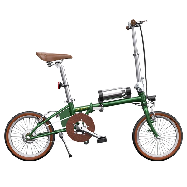 ONESPORT OT02 összecsukható elektromos bicikli, 250W, 36V 5.2Ah, 16” gumi, 25km/h, 25km hatótáv, V-fék - zöld﻿