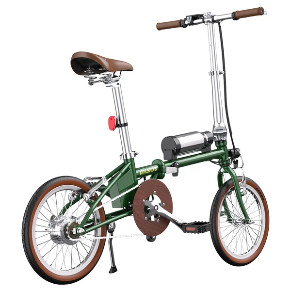 ONESPORT OT02 összecsukható elektromos bicikli, 250W, 36V 5.2Ah, 16” gumi, 25km/h, 25km hatótáv, V-fék - zöld﻿