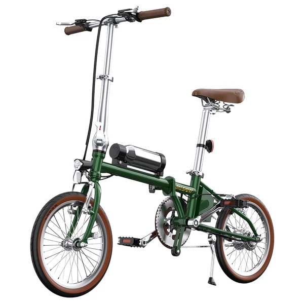 ONESPORT OT02 összecsukható elektromos bicikli, 250W, 36V 5.2Ah, 16” gumi, 25km/h, 25km hatótáv, V-fék - zöld﻿