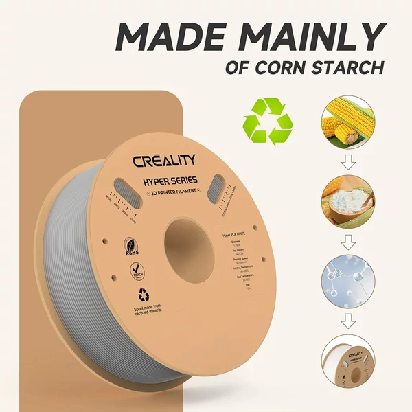 Creality Hyper-PLA nyomtatószál 1kg - Szürke, kiváló minőségű 3D nyomtatáshoz