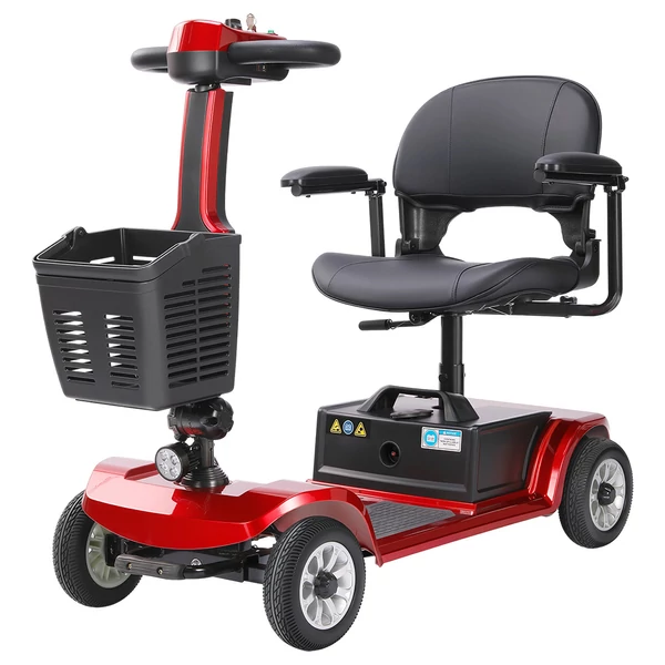 Unificare Unagi négykerekű elektromos roller, 250W motor, 24V akku, 8” kerék, 6km/h, 20km hatótáv, mágneses fék, 190kg teherbírás - piros