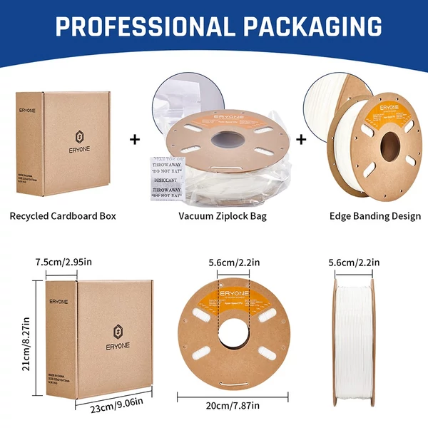 ERYONE Nagysebességű TPU Filament 1kg 3D nyomtatóhoz - Fehér 