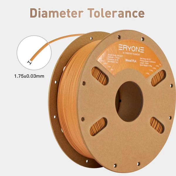 ERYONE Wood PLA 1kg nyomtatószál - Terrakotta fa hatású PLA filament