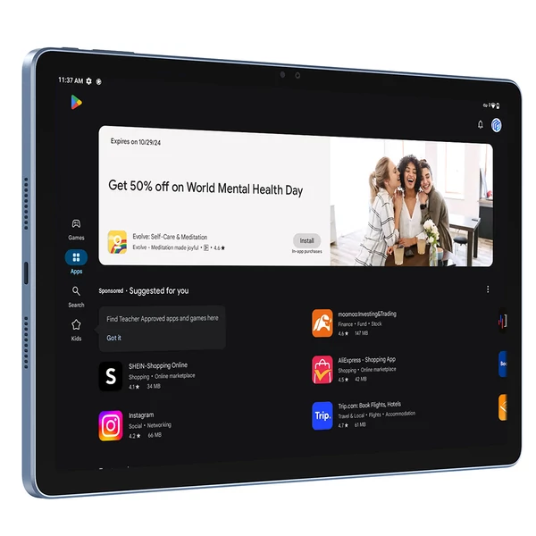 ALLDOCUBE iPlay 60 Pro tablet, 10,95" 90Hz IPS, Android 14, MediaTek G99, 6GB RAM 128GB tárhely, 7000mAh, 18W gyorstöltés, 4G LTE