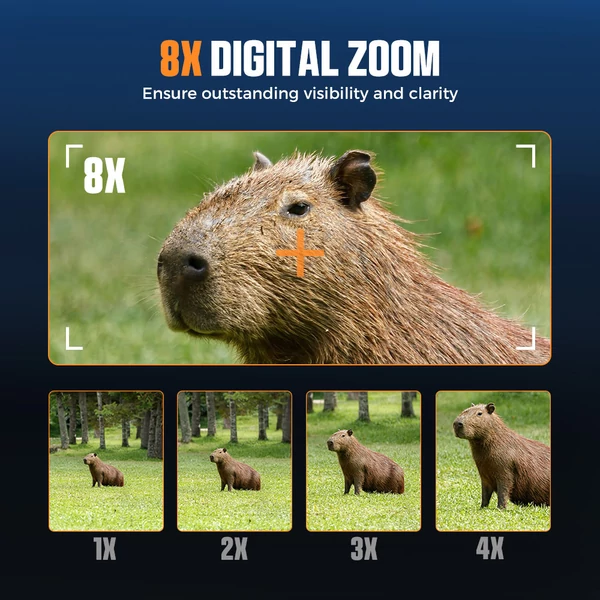 CIGMAN CNV02 éjjellátó távcső 3" kijelzővel, 8x digitális zoommal, 5000 mAh akkumulátorral, IR megvilágítással kültéri használatra