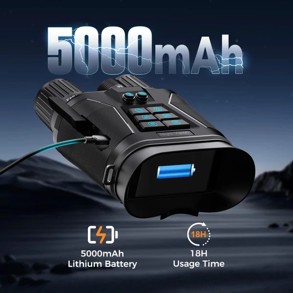 CIGMAN CNV02 éjjellátó távcső 3" kijelzővel, 8x digitális zoommal, 5000 mAh akkumulátorral, IR megvilágítással kültéri használatra