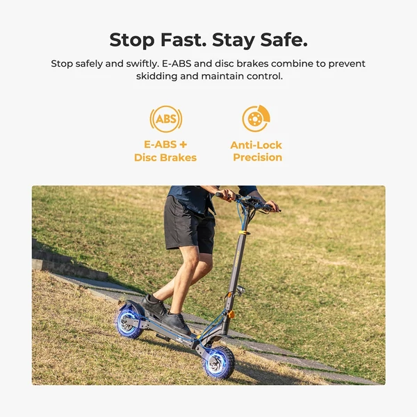 Ausom L1 elektromos roller ABE, 500W motor, 48V 20.8Ah akku, 10" kerék, 20km/h, max 90km hatótáv, tárcsafék, lengőkar felfüggesztés, NFC zár