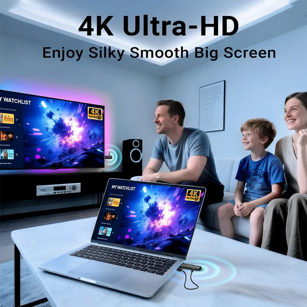 MINIX H4K vezeték nélküli HDMI adapter, 4K Ultra HD, Plug & Play, 50–70 m hatótáv