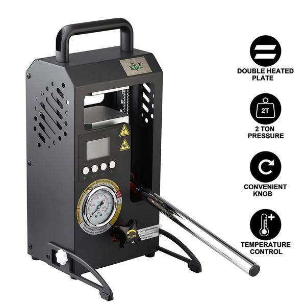 LTQ VAPOR KP-2 hőprés gép, 2 tonnás dupla fűtőlapos prés, állítható hőmérséklet-szabályozással