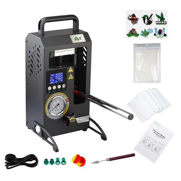 LTQ VAPOR KP-2 hőprés gép, 2 tonnás dupla fűtőlapos prés, állítható hőmérséklet-szabályozással