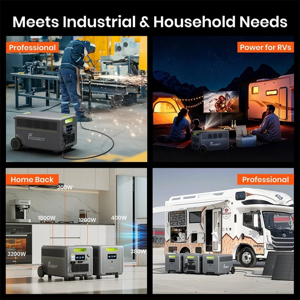 FOSSiBOT F7200 hordozható áramforrás, 5222Wh, 7200W, LiFePO4 akkumulátor, napelemes generátor otthonra, kempinghez, vészhelyzetre