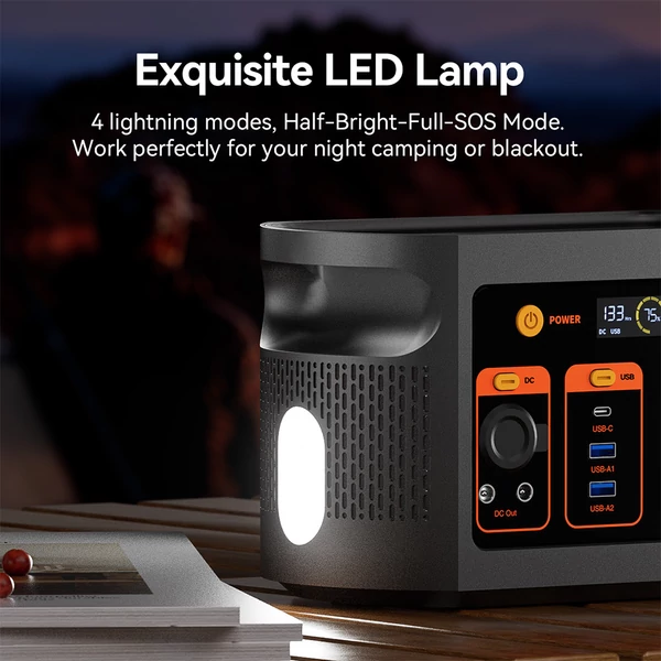 Flashfish E103 hordozható 300W LiFePO4 áramforrás, 179,2Wh napelemes generátor kempingezéshez, kültéri és vészhelyzeti használatra 