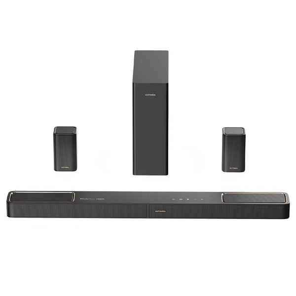 Ultimea Skywave F40 5.1.2 soundbar, Dolby Atmos, 400W, Bluetooth 5.4, vezeték nélküli mélynyomó, app vezérlés, házimozihoz