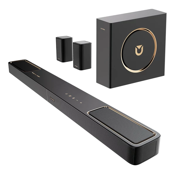 Ultimea Skywave F40 5.1.2 soundbar, Dolby Atmos, 400W, Bluetooth 5.4, vezeték nélküli mélynyomó, app vezérlés, házimozihoz