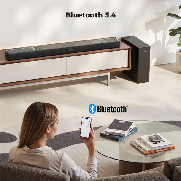 Ultimea Skywave F40 5.1.2 soundbar, Dolby Atmos, 400W, Bluetooth 5.4, vezeték nélküli mélynyomó, app vezérlés, házimozihoz